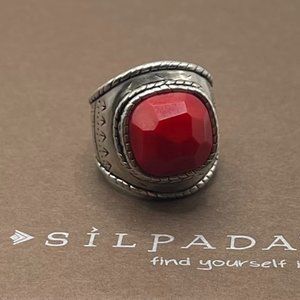 Silpada Red Coral Samba Ring